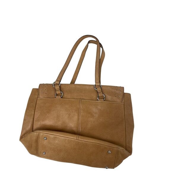 Aimee Kestenberg Womens Washington Tote Bag American Flag Brown Leather Tassel - Picture 2 of 9